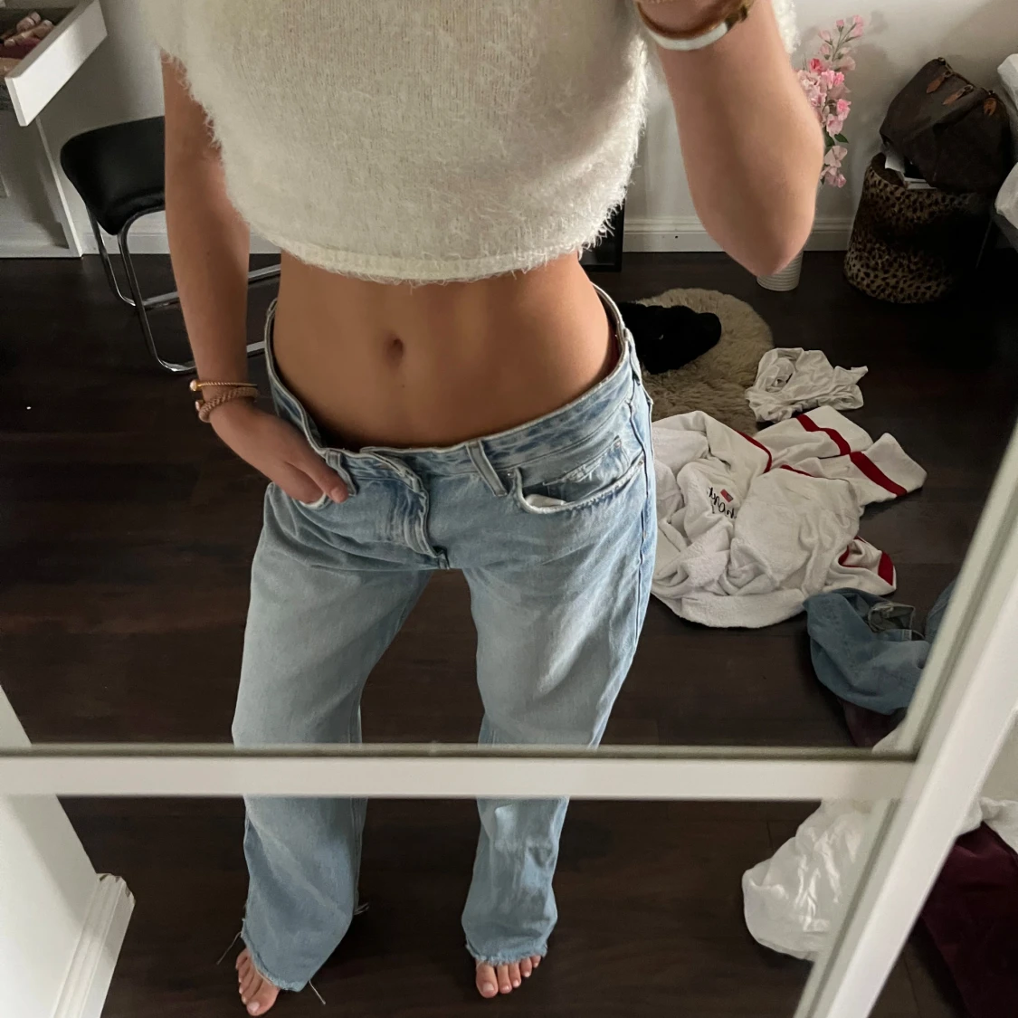 Ljusblåa raka jeans - 2