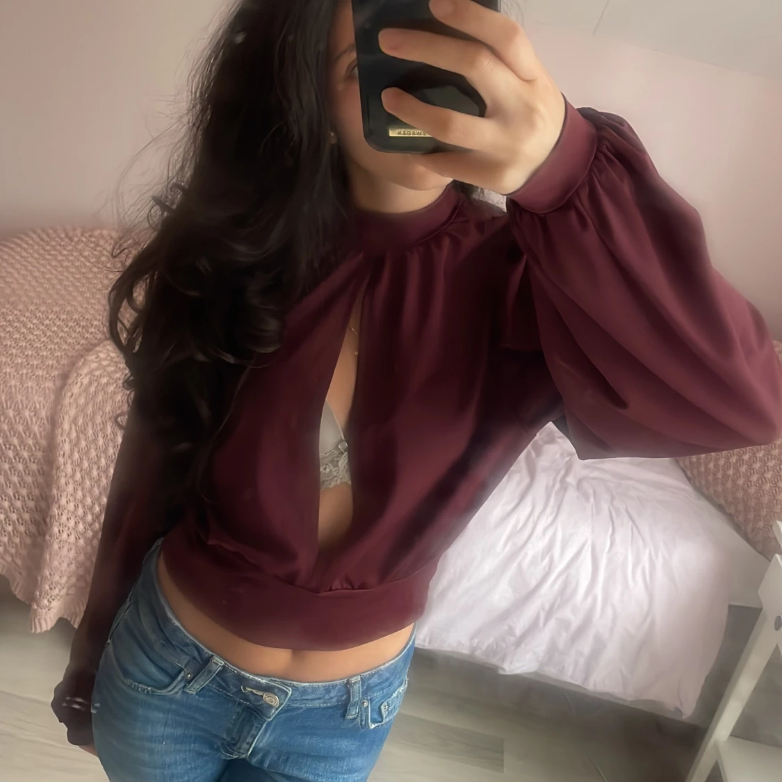 Vinröd blus  - 3