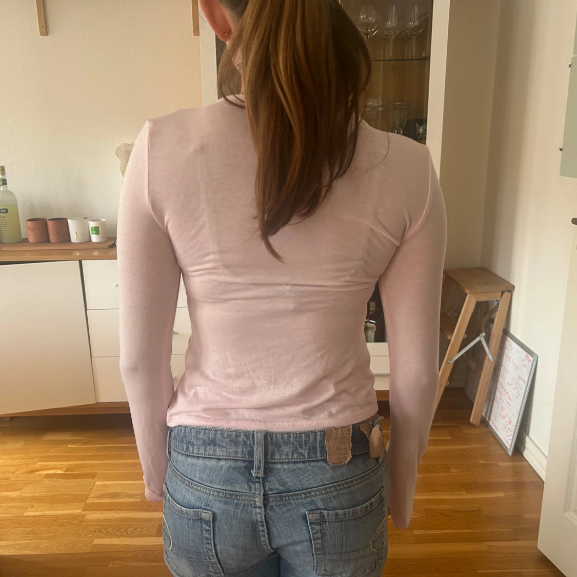 Ljusrosa topp med knyt - 1