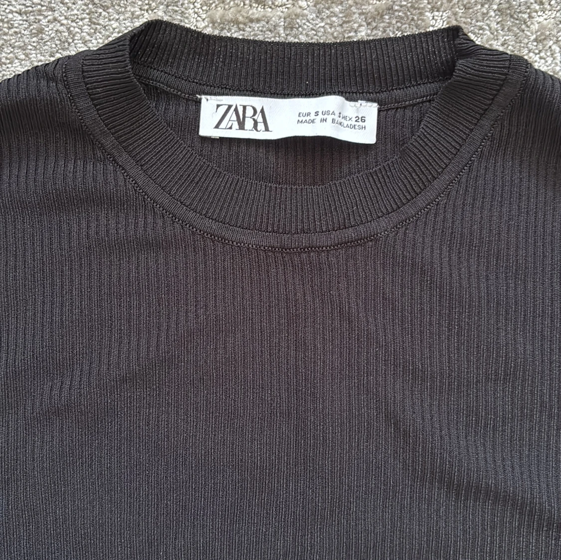 Svart ribbad långärmad tröja Zara - 2