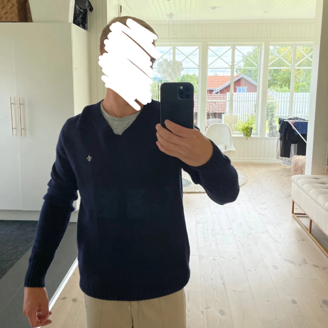 Marinblå stickad tröja från Morris - 1