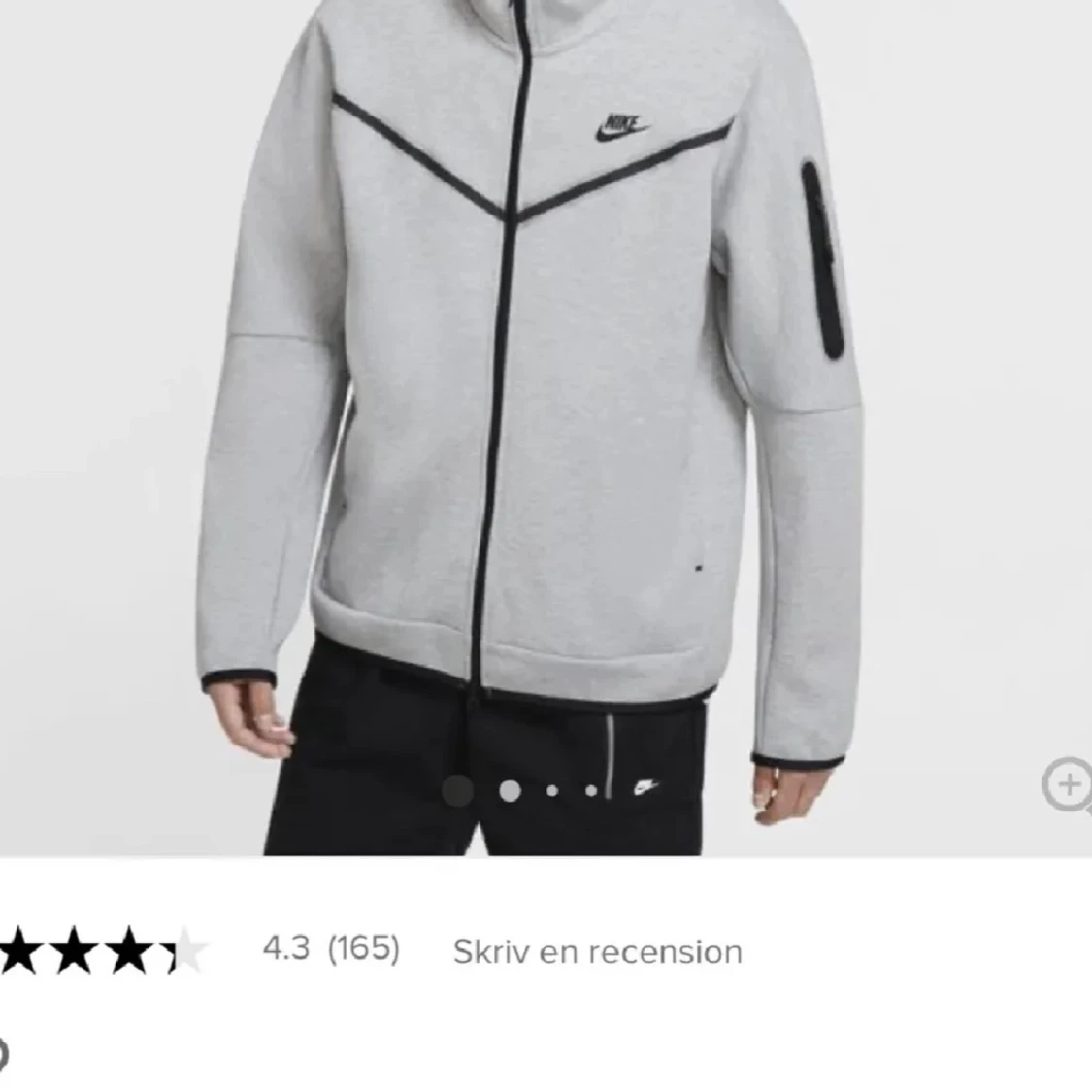 Grå hoodie från Nike med dragkedja - 2