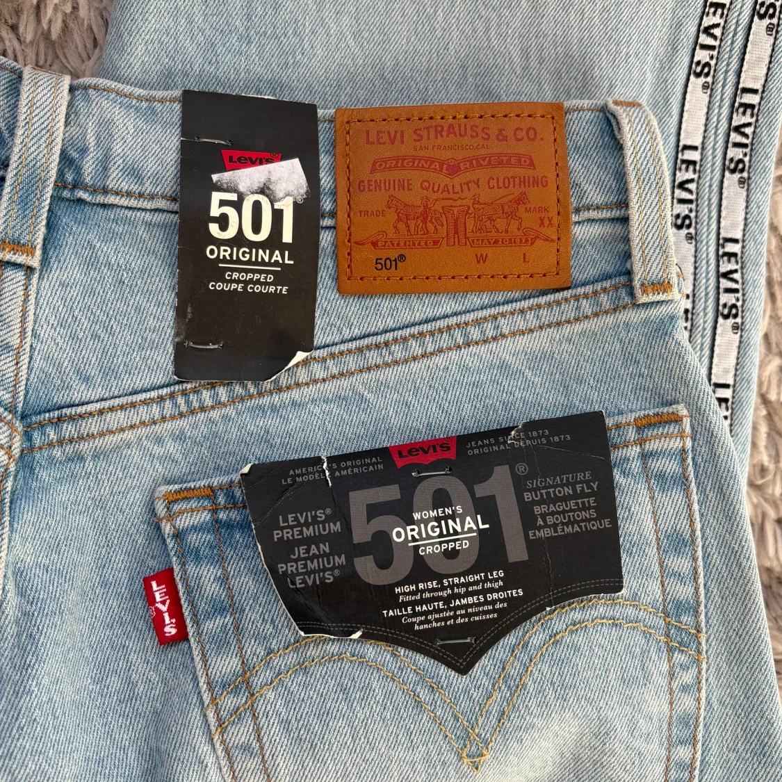 Levi's 501 Cropped jeans med logoband - 3