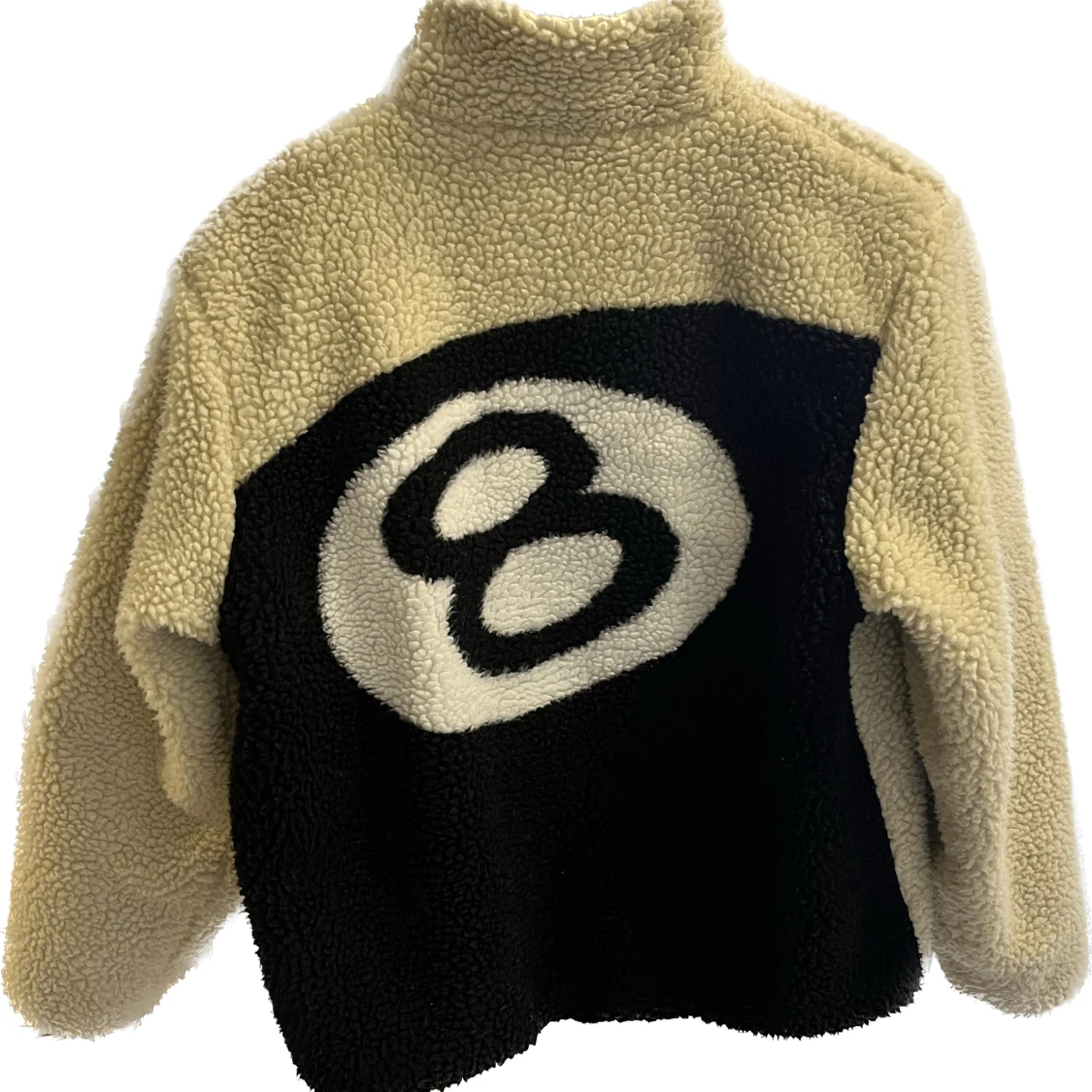 Beige och svart teddyjacka från Stussy - 1