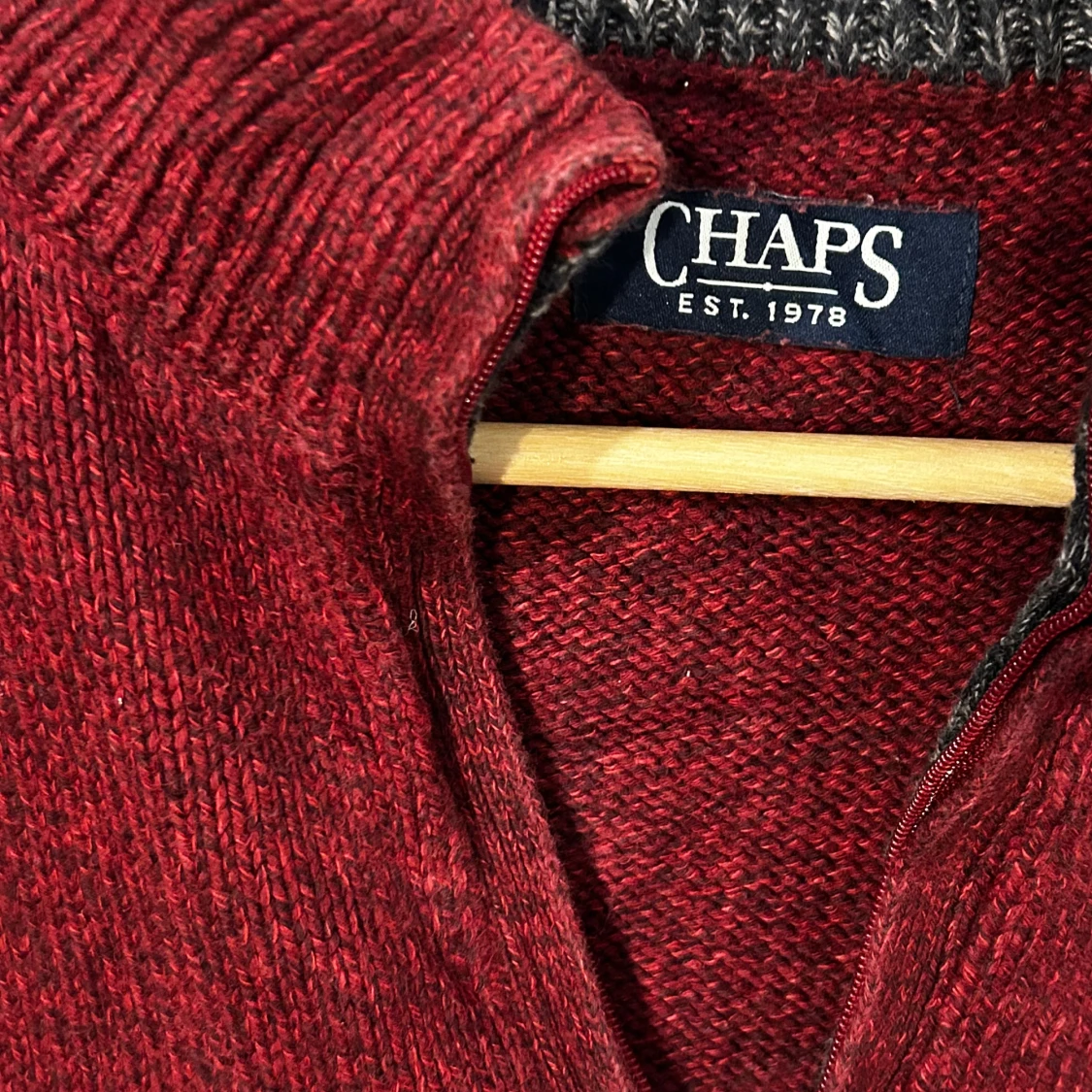 Burgundy CHAPS Ralph Lauren sweater  - 1