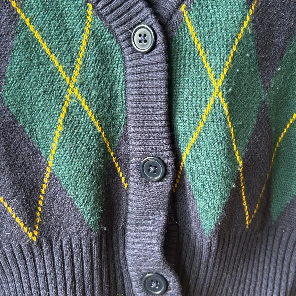 Blå stickad kofta - 2