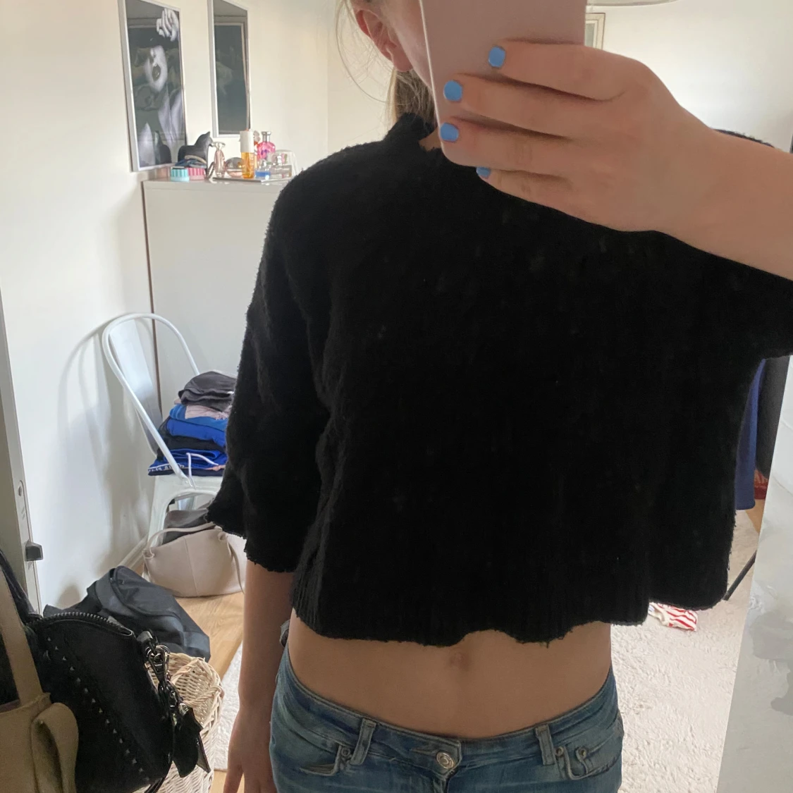 Svart stickad tröja - 1