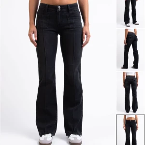Svarta bootcut jeans från Madlady - Snygga svarta bootcut jeans från Madlady med låg midja. Använda max 2 gånger. Storlek 36, Tall. Nypris 699, säljer för 400 men kan gå ner. 