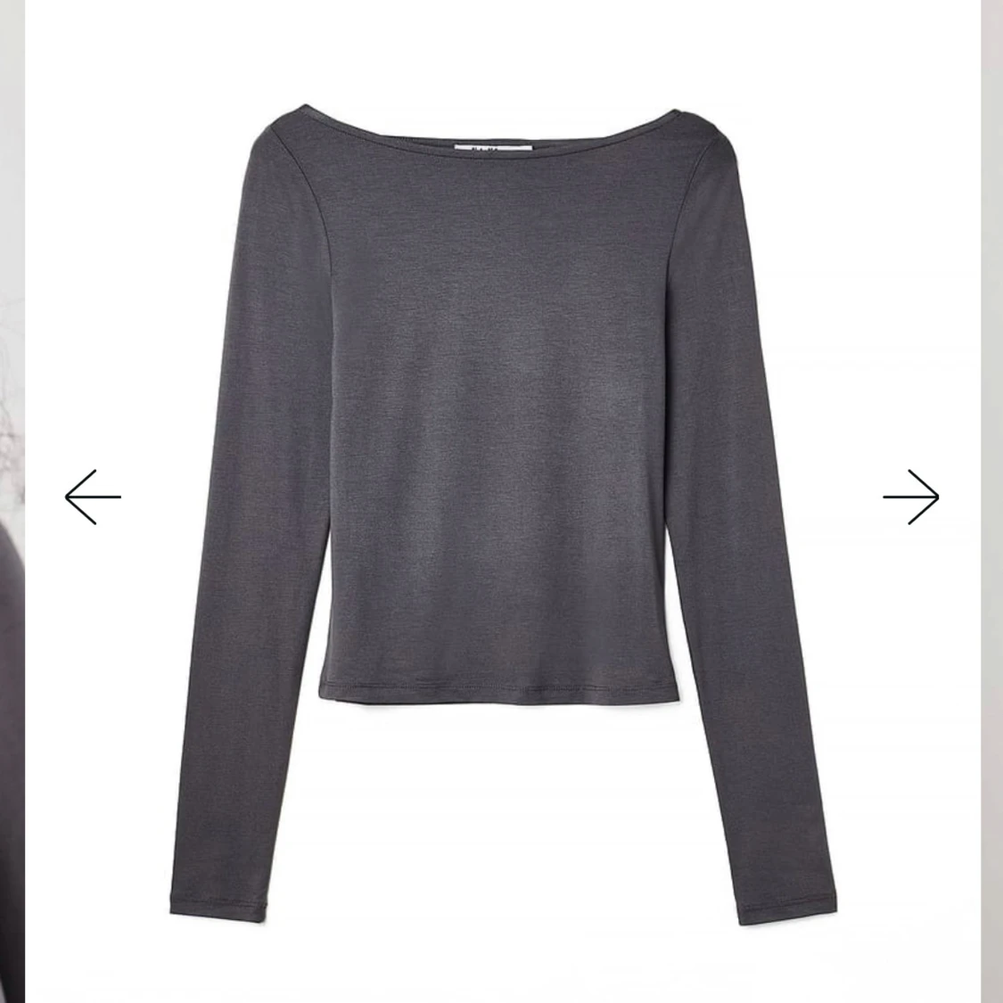 Mörkgrå långärmad topp - 1