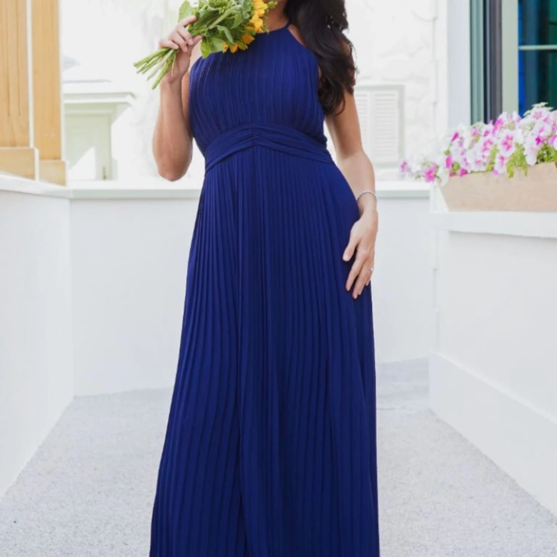 Marinblå långklänning - 3