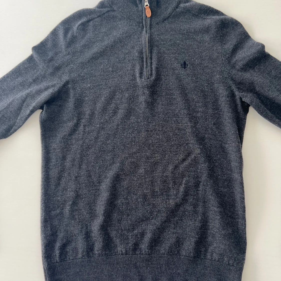 Mörkgrå Morris halfzip i 100% merinoull - 2