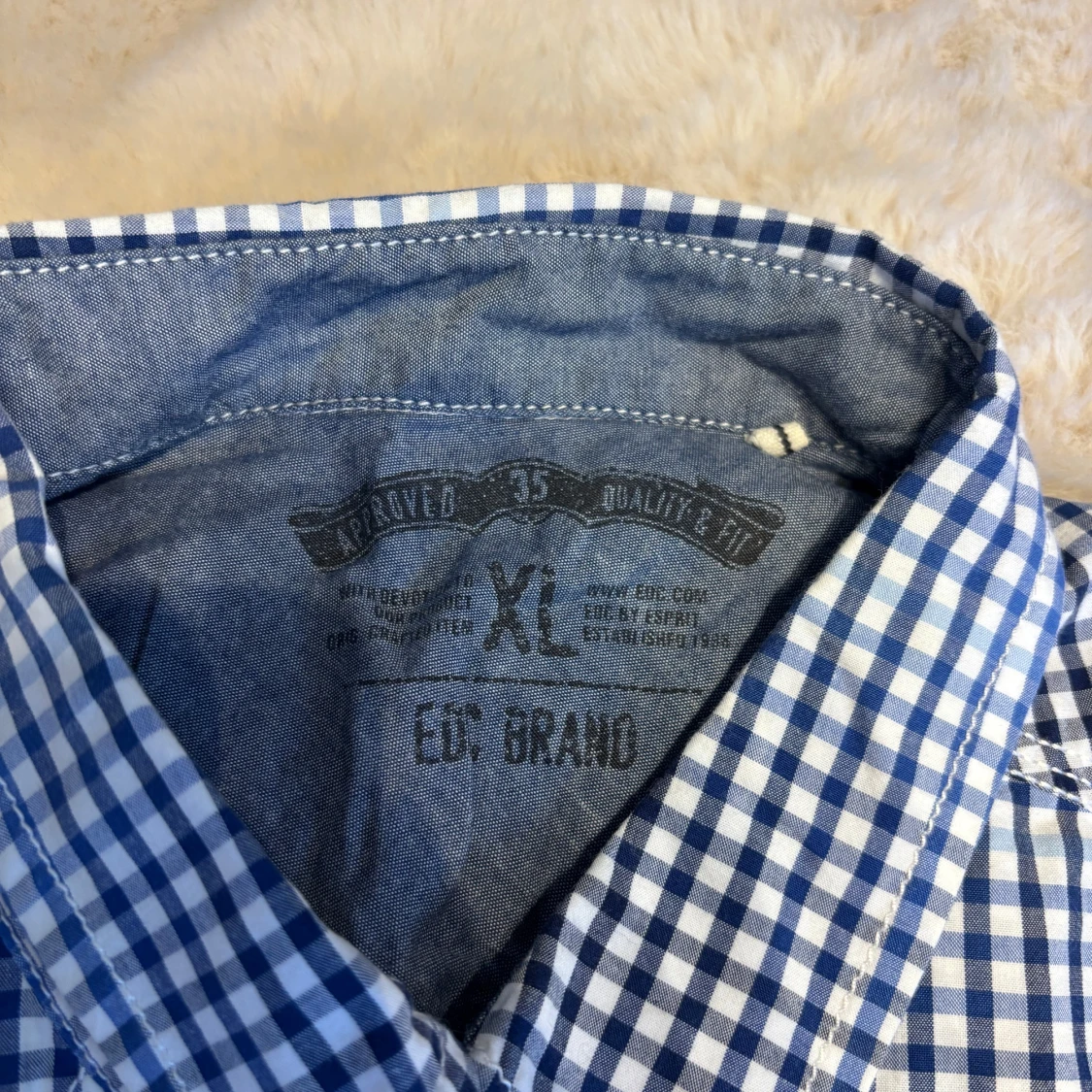 Blårutig kortärmad skjorta EDC Brand - 2