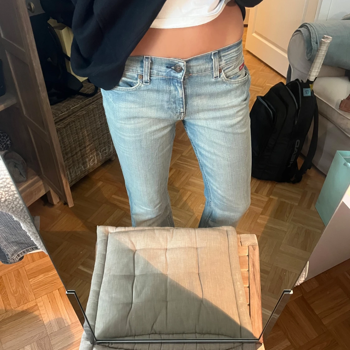 Ljusblåa lee cooper jeans low waist - 1