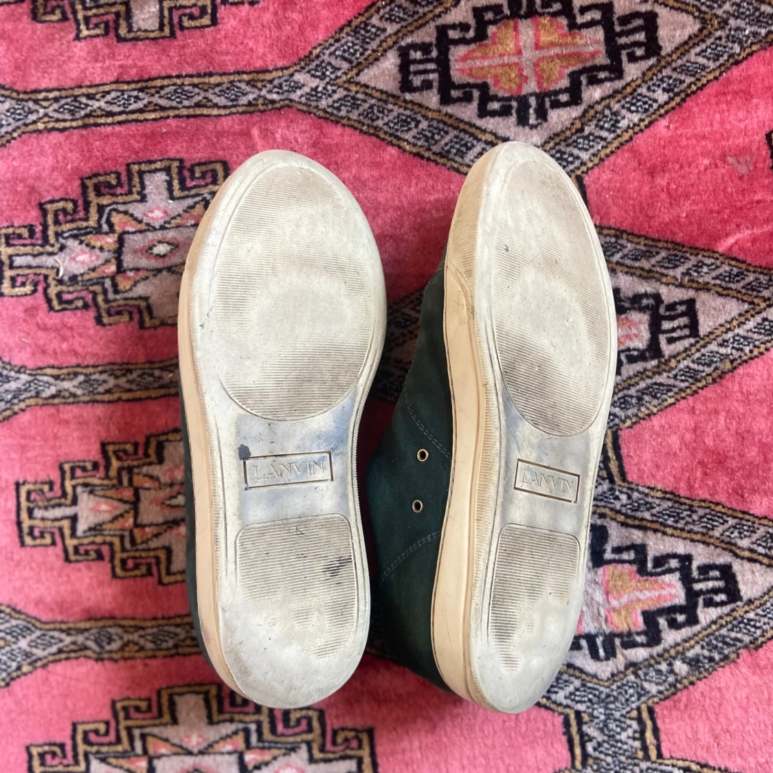 Gröna sneakers från Lanvin i skinn - 1