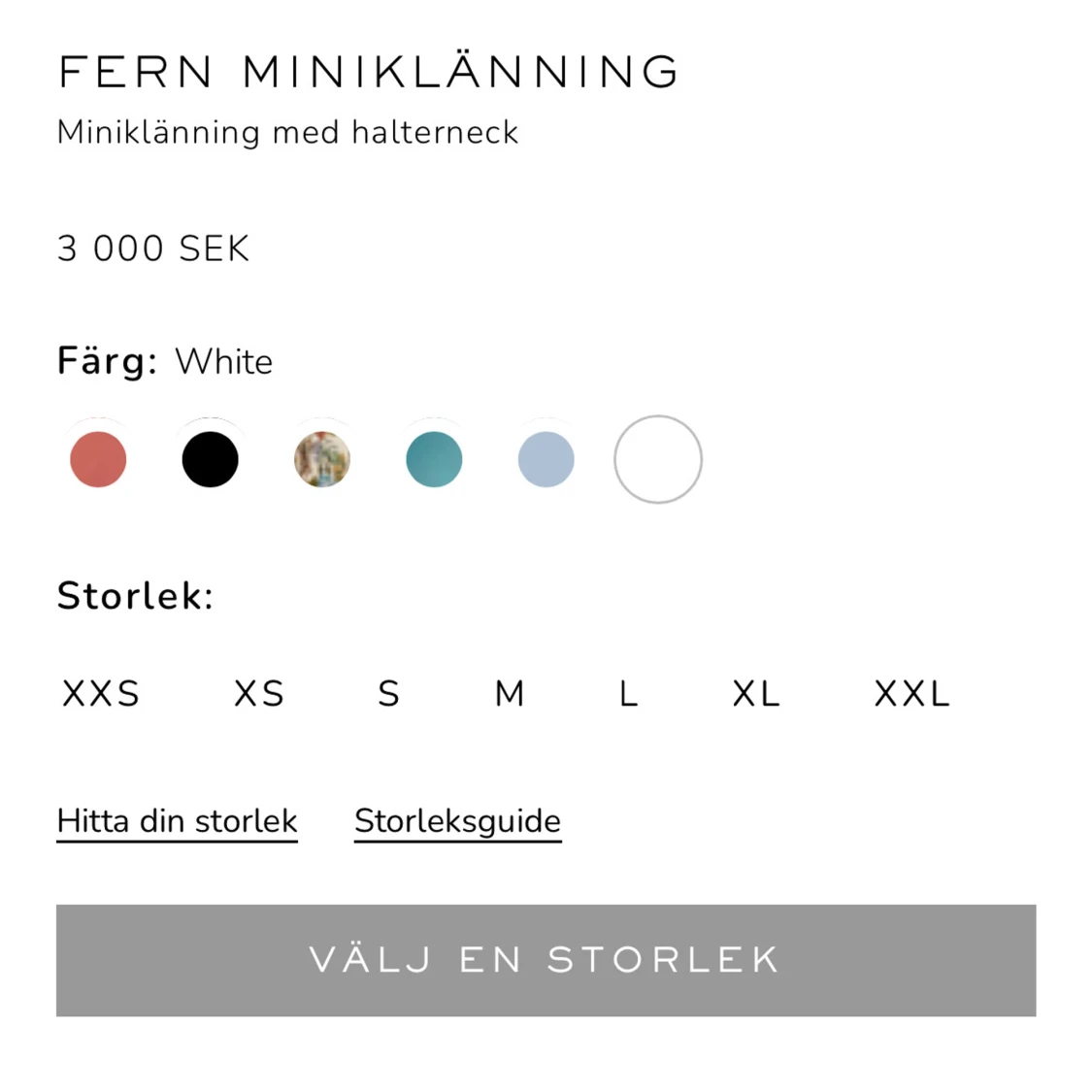 Vit miniklänning med halterneck och volang - 3