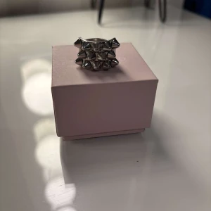 Silvrig ring med nitar från Edblad - Cool ring i silverfärgat metall från Edblad med ett unikt designmönster av små nitar som ger en edgy känsla. Perfekt för dig som vill sticka ut med dina accessoarer.