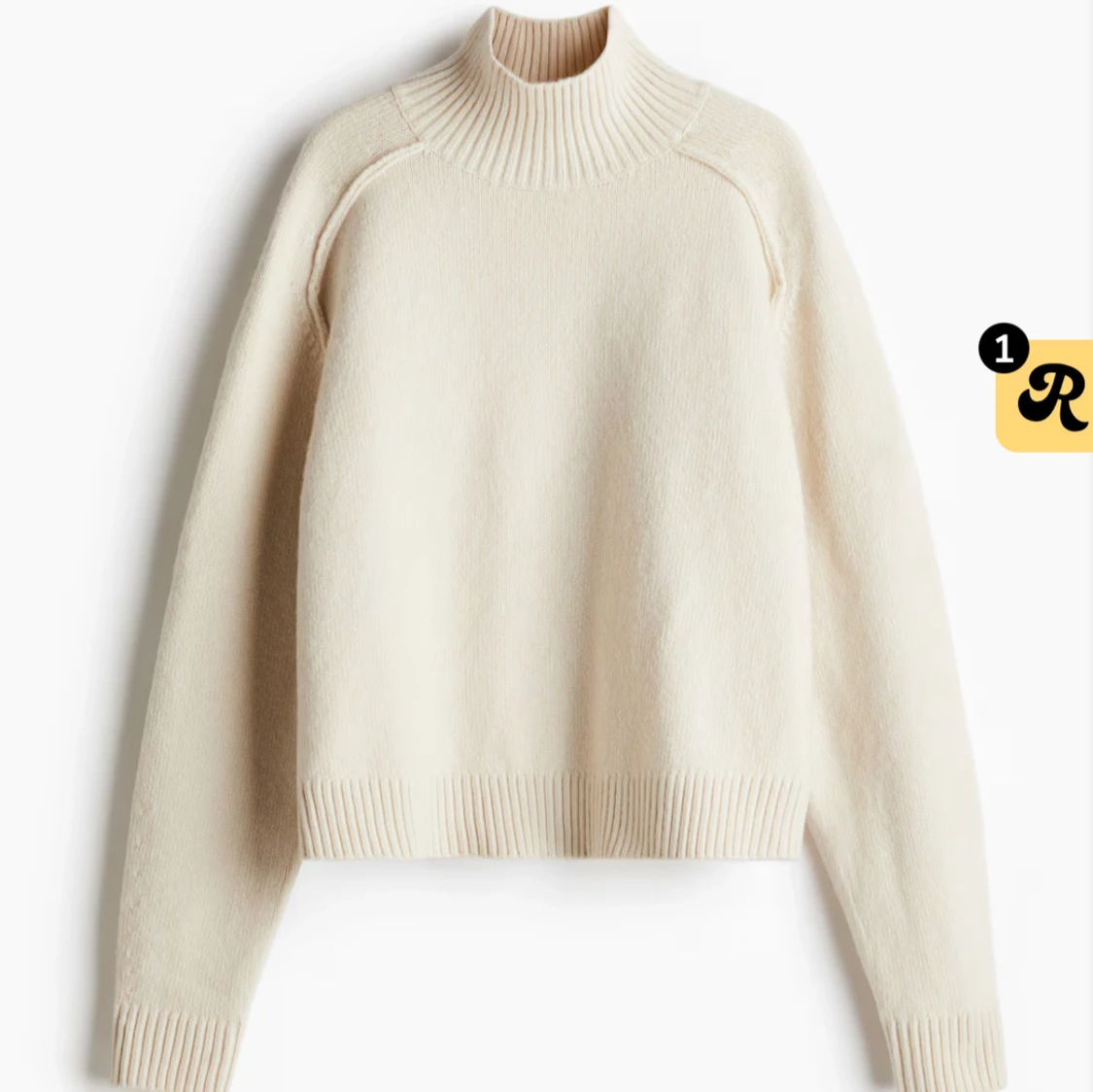 Beige  stickad polotröja