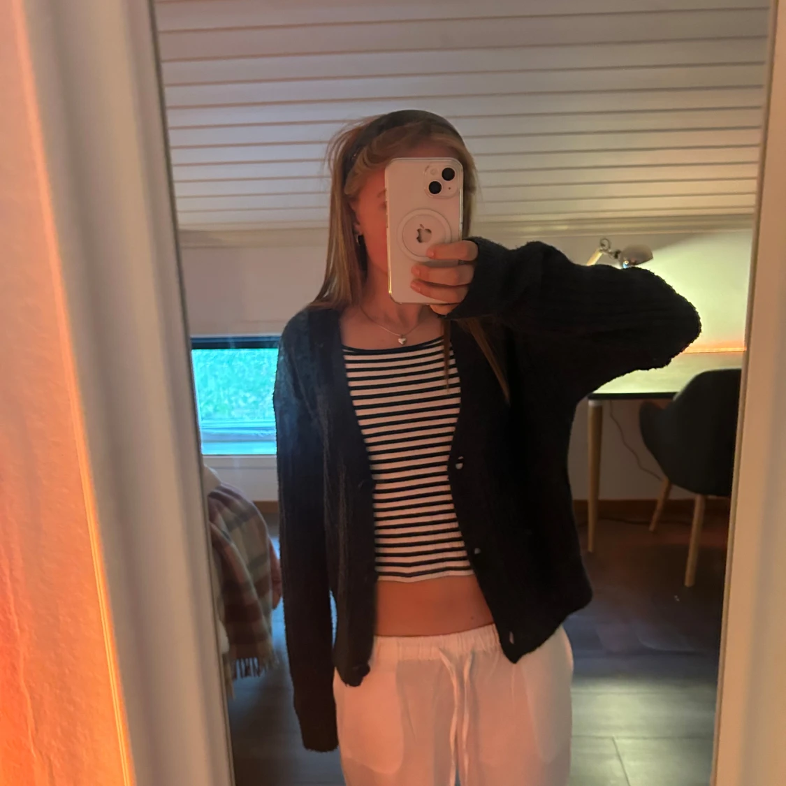 Mörkblå ribbad kofta från KappAhl - 3