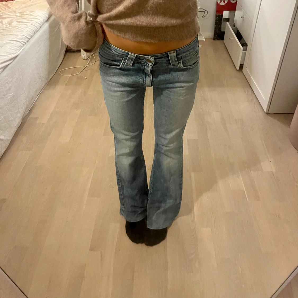 Lågmidjade bootcut jeans 