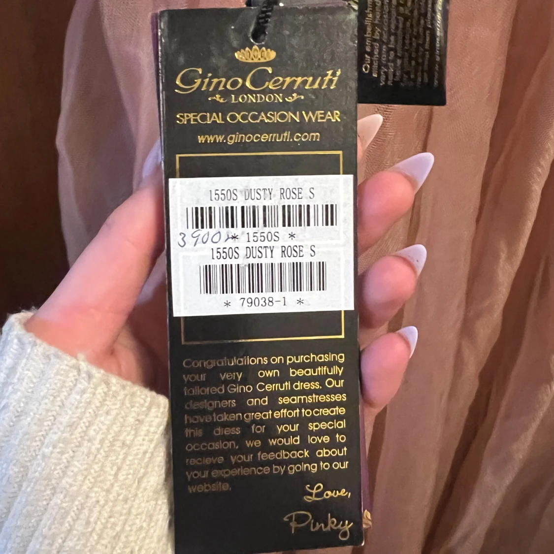 Rosa balklänning med broderier från Gino Cerruti - 3