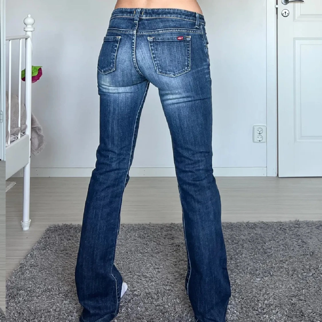 Blå bootcut jeans f - 1