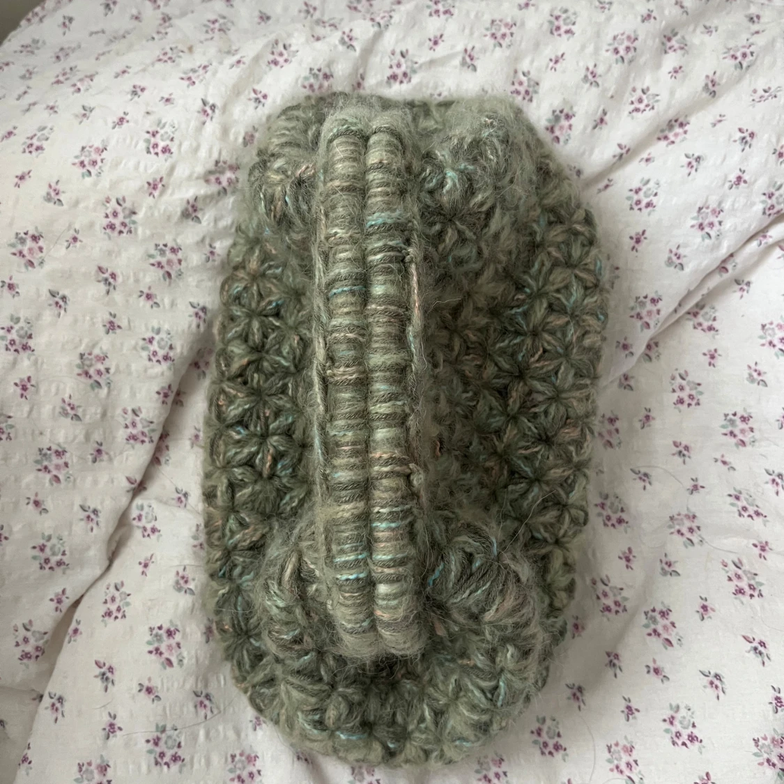 Jättefin grön virkad clutch!!! - 2