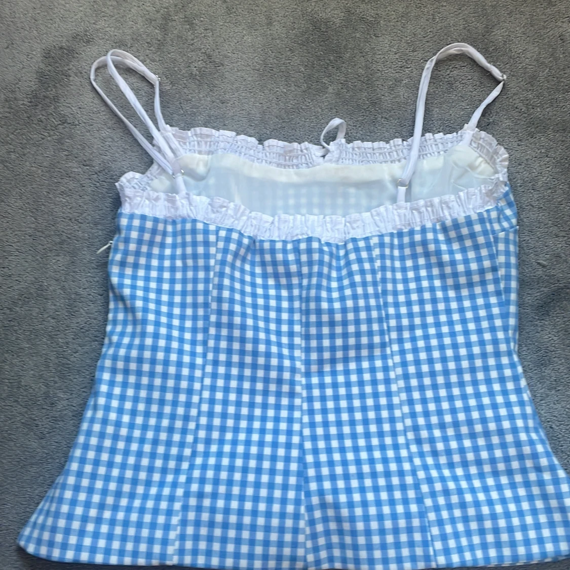 Blåvit rutig korsettopp från Zara - 1