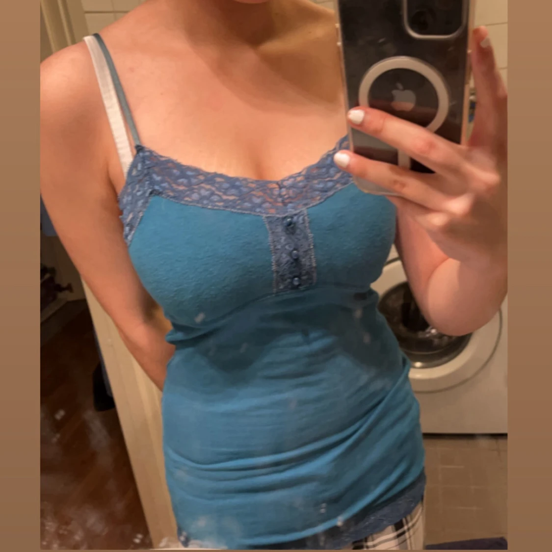 *intressekoll - blå linne med spets 