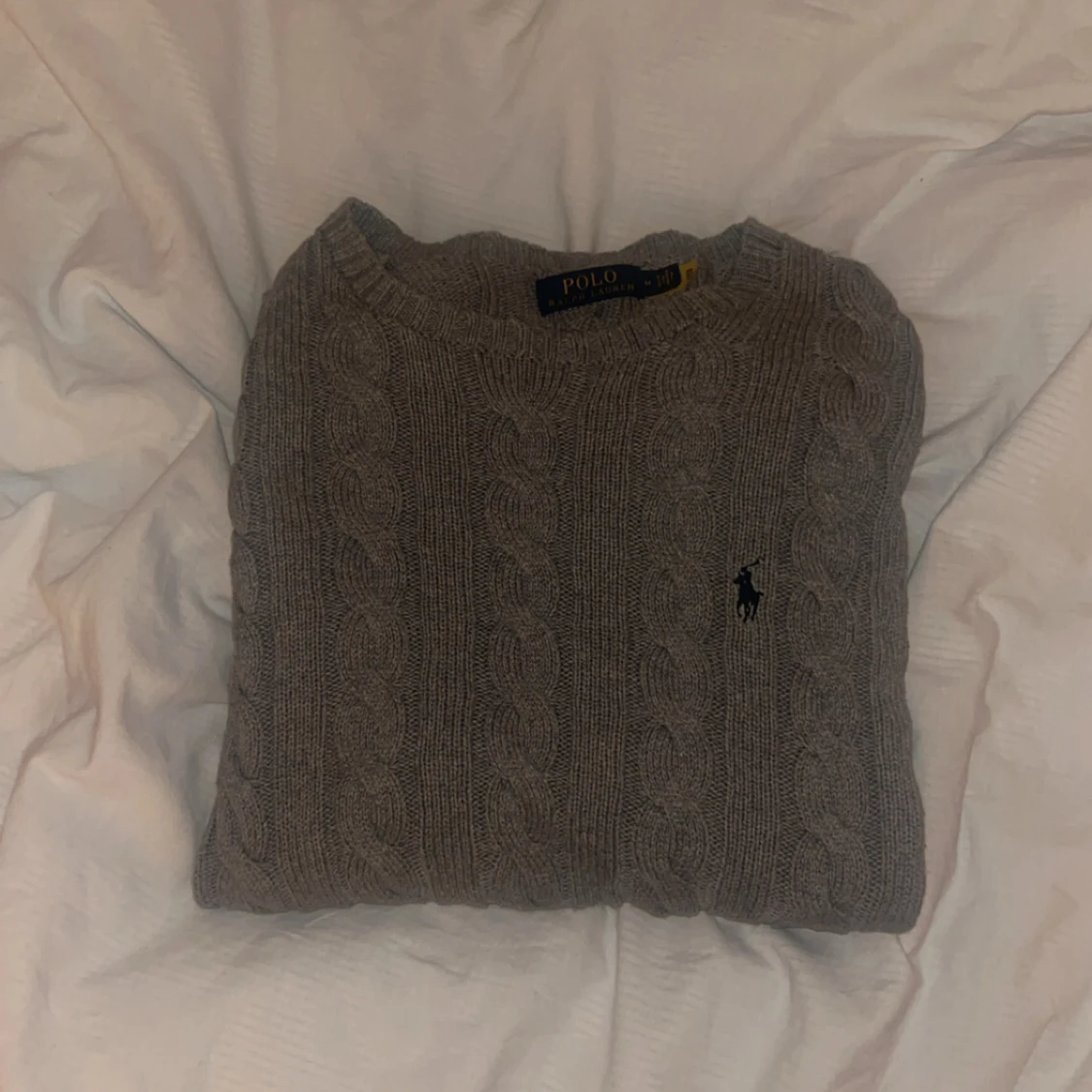 Grå kabelstickad tröja Polo Ralph Lauren