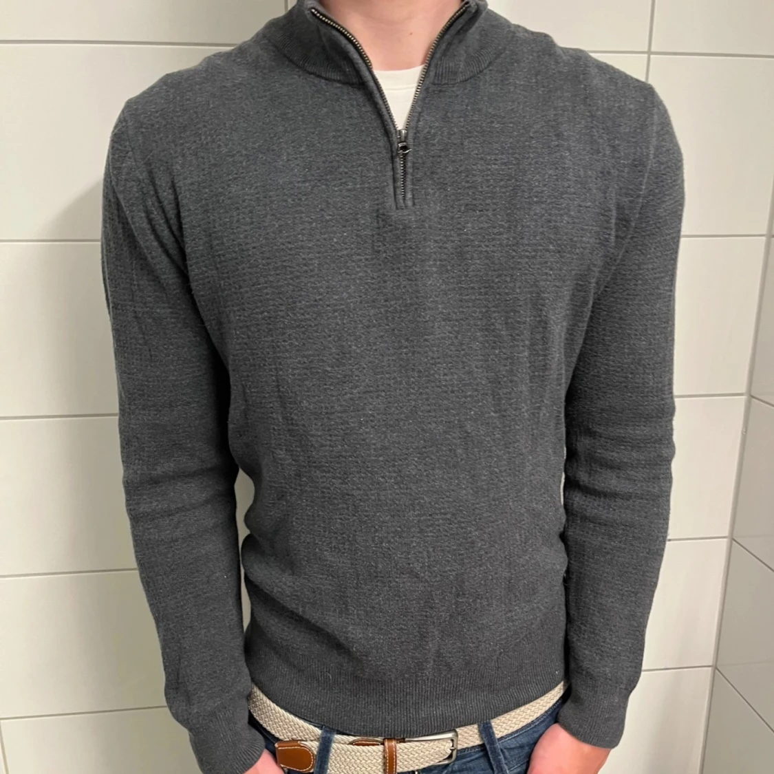 Grå Half-zip