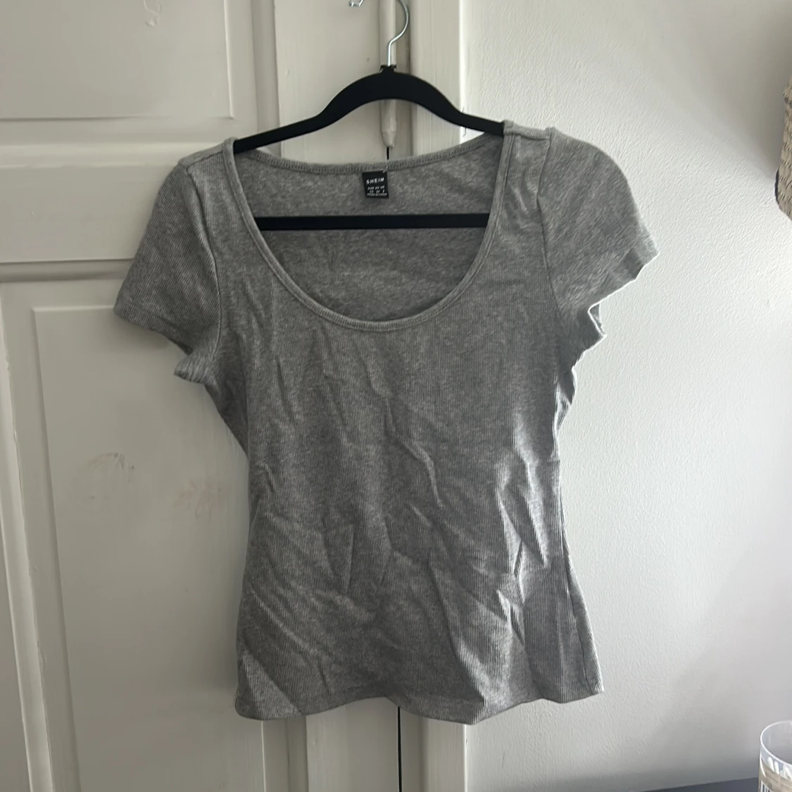 Grå ribbad topp från SHEIN