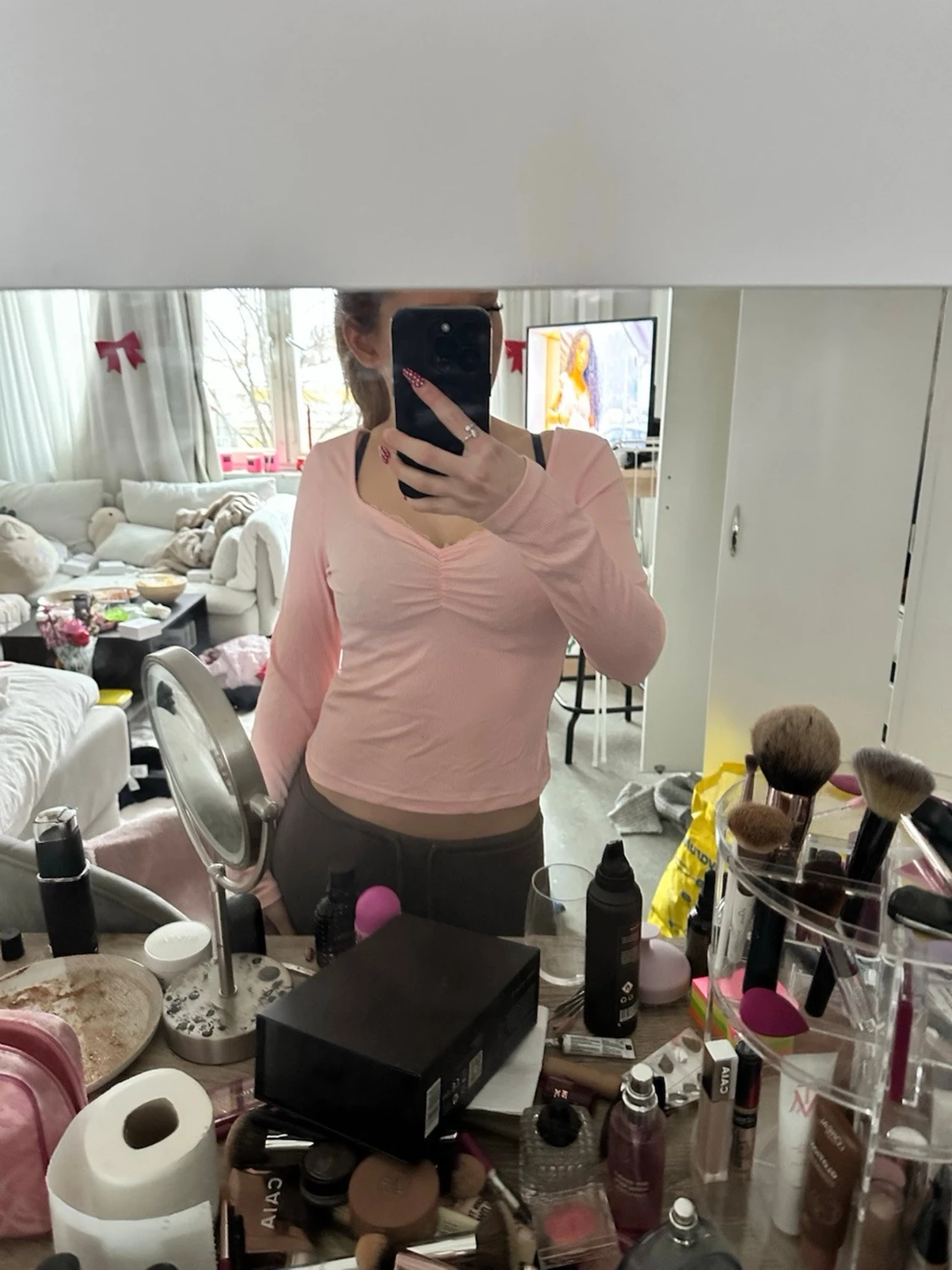 Ljusrosa långärmad topp - 2