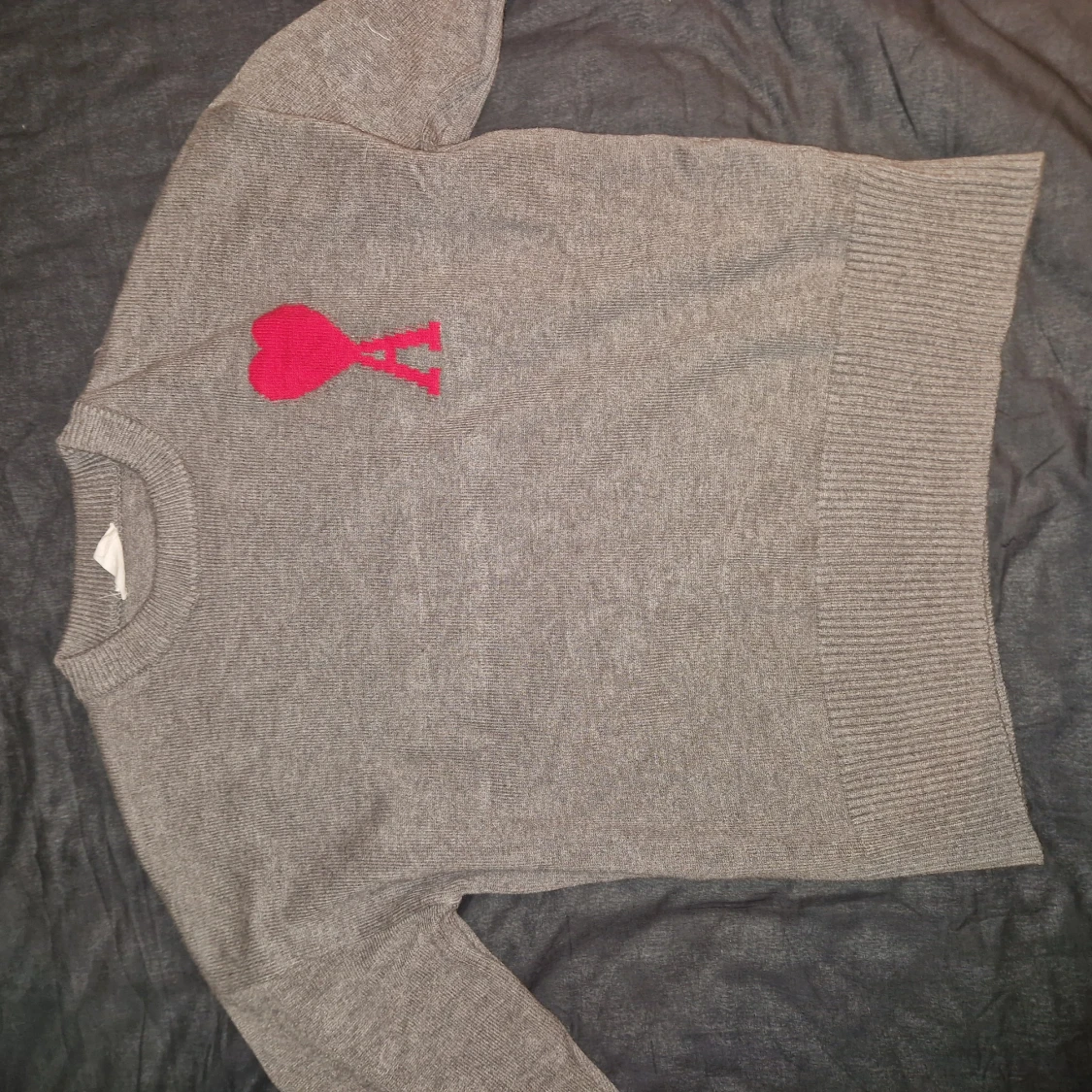 Grå stickad tröja från Ami Paris - 3