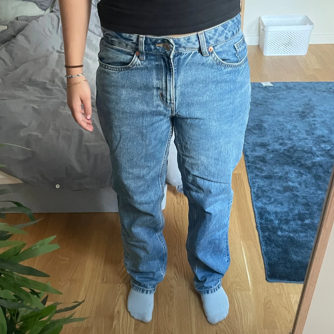 Blåa jeans från Lindex stl 38