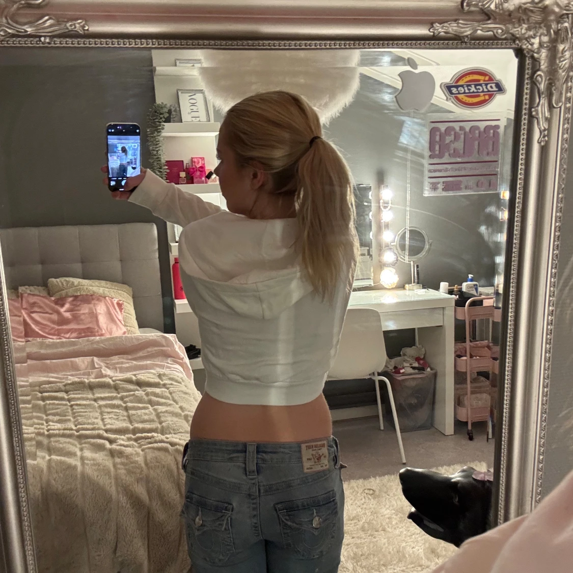 Vit croppad hoodie med dragkedja - 1