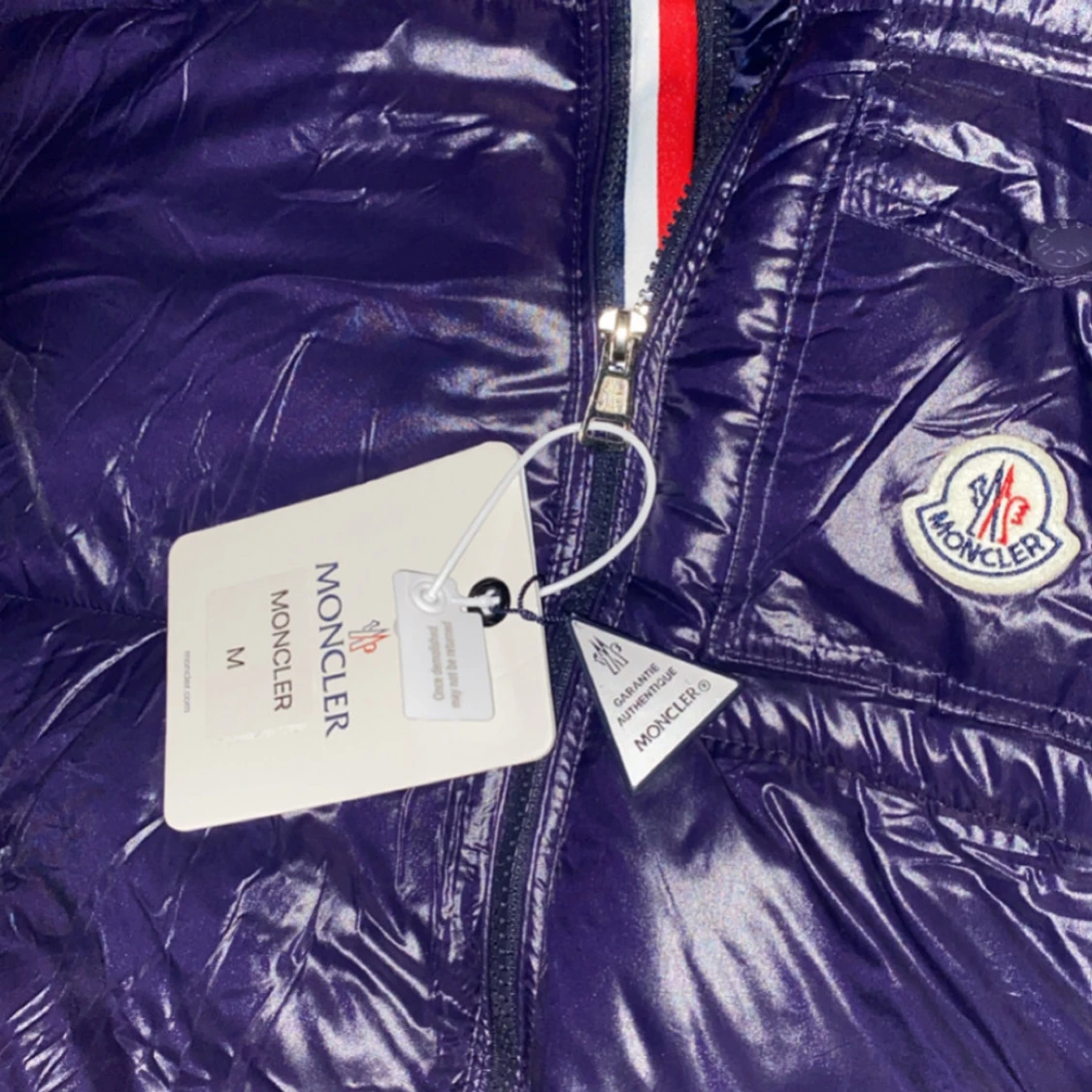 Mörkblå Moncler dunjacka med huva - 4