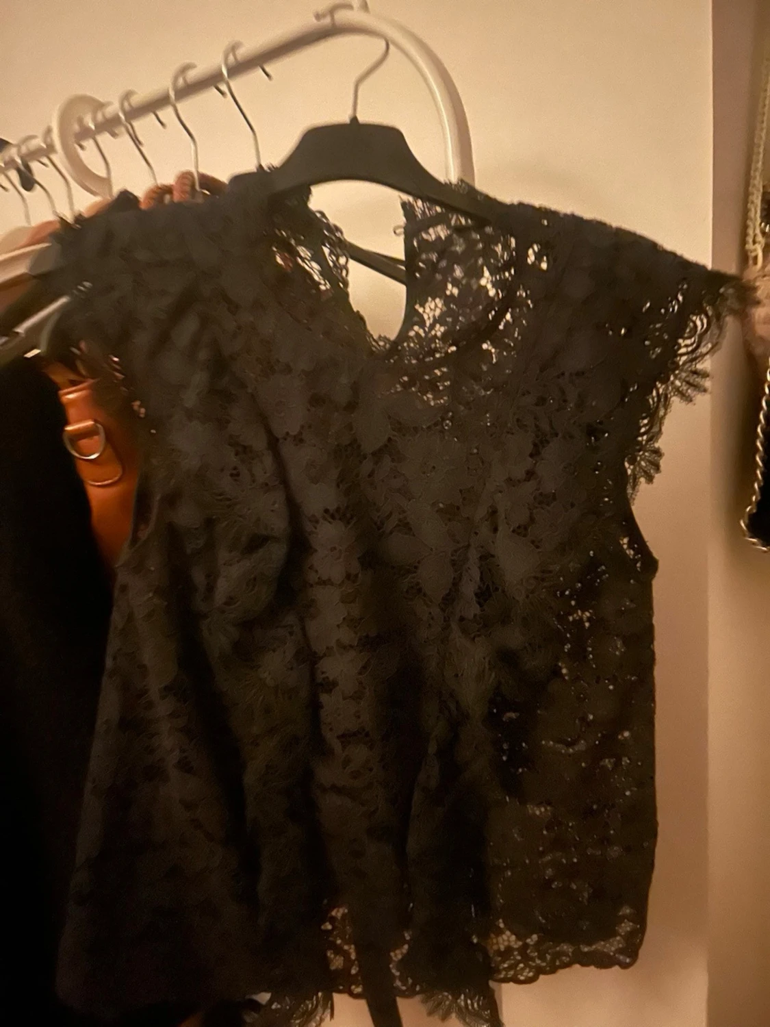 Svart spetsblus från Zara XS - 2