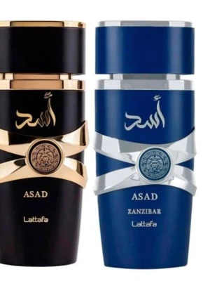 3 x Lattafa parfymer - 3 x Nästan helt nya, endast provade. Detta är en motsvarighet till Dior suavage Elixir. Väldigt populär och omtyckt parfym på sociala medier. Lattafa Asad Zanzibar 100ml, en exotisk doft. Nypris 299kr st Annonspris avser båda parfymerna