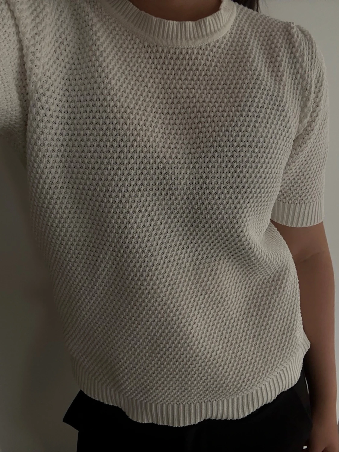 Vit stickad topp från VILA - 3