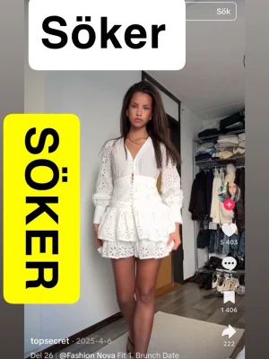 Vit kort klänning från Fashion Nova - Söker denna klänning. Pris kan diskuteras.