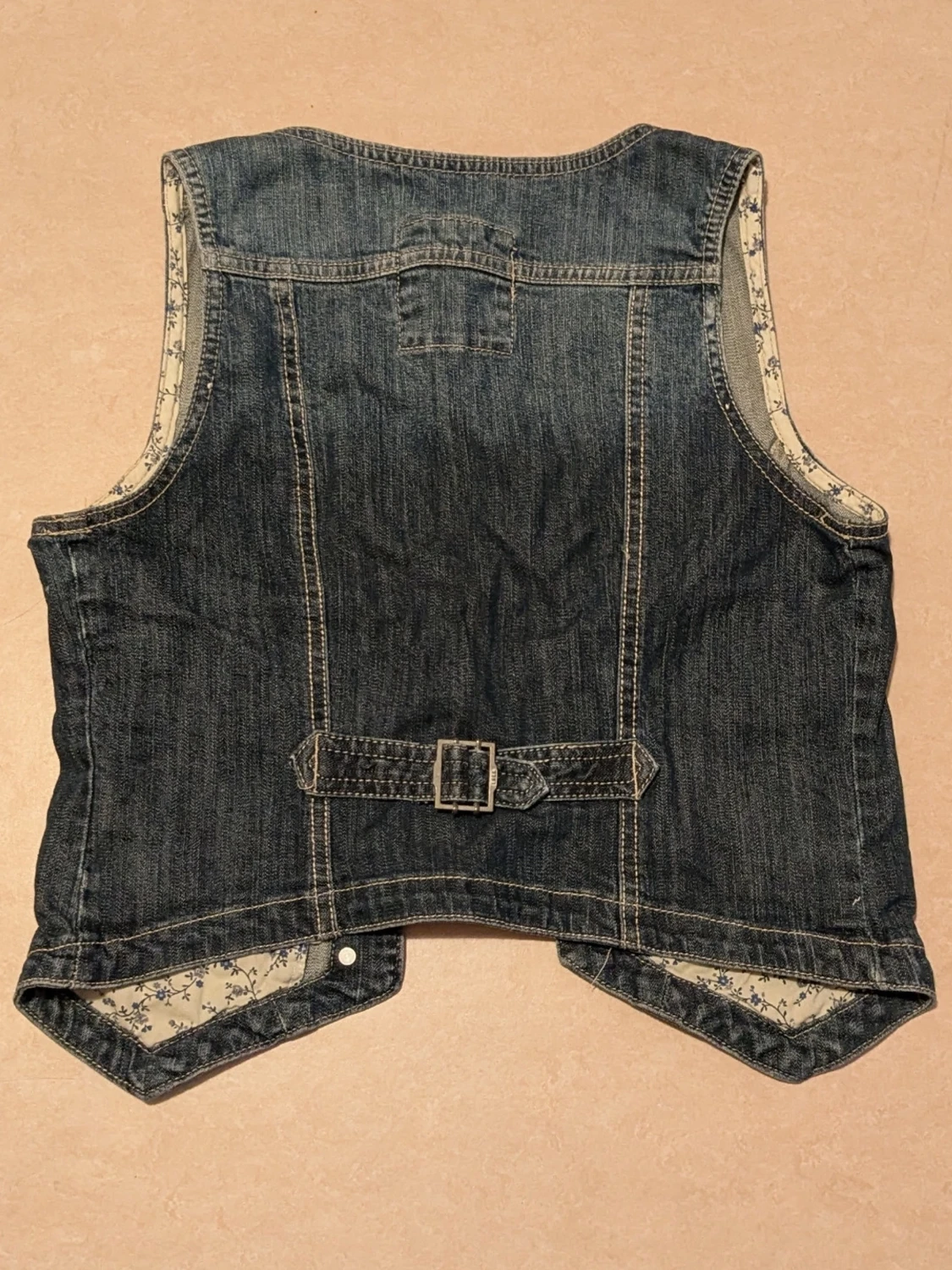 Snygg denim jacka utan ärmar  - 3