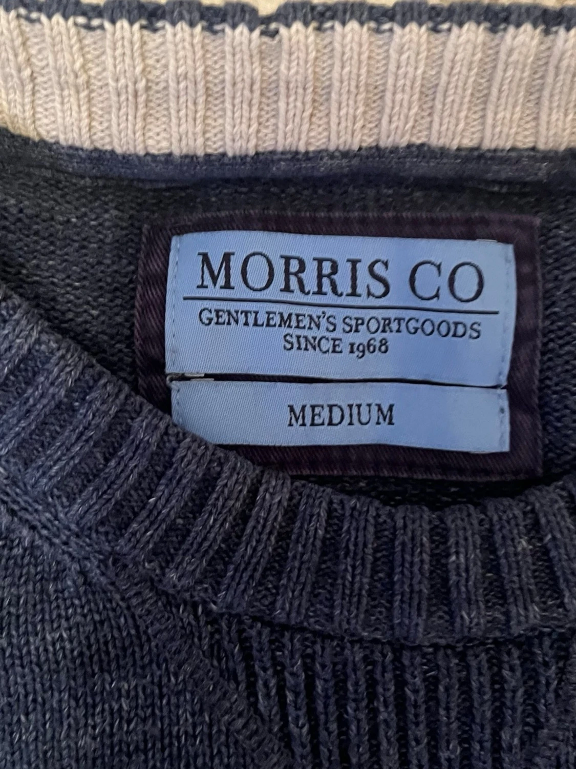 Mörkblå stickad tröja Morris Co - 2