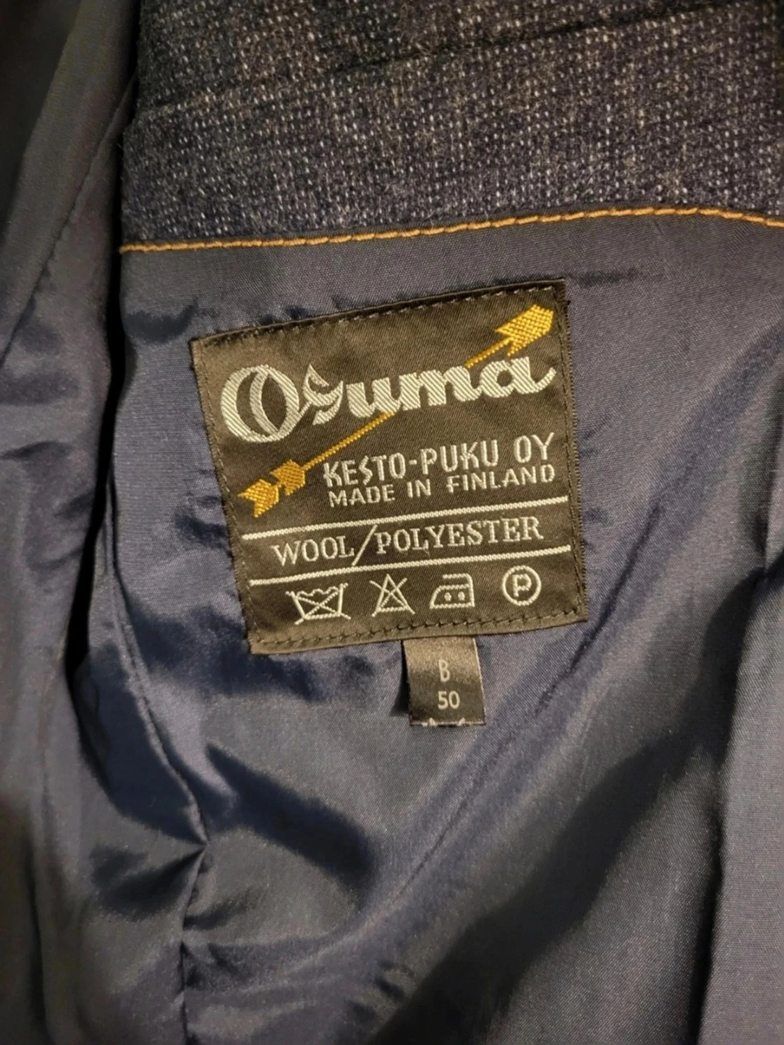 Blå Ull kavaj från Osuma of Finland, storlek 50 - 1