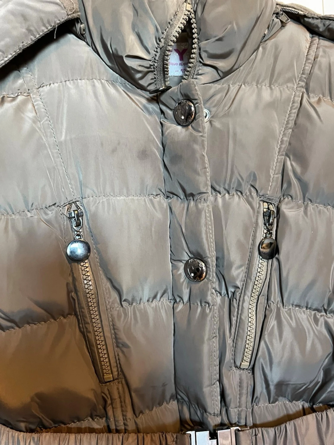 Grå pufferjacka med bälte från TYK - 2