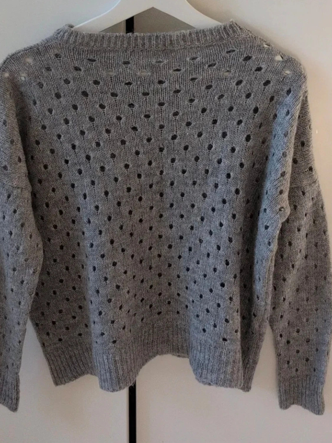 Grå stickad prickig tröja Made in Italy - 2