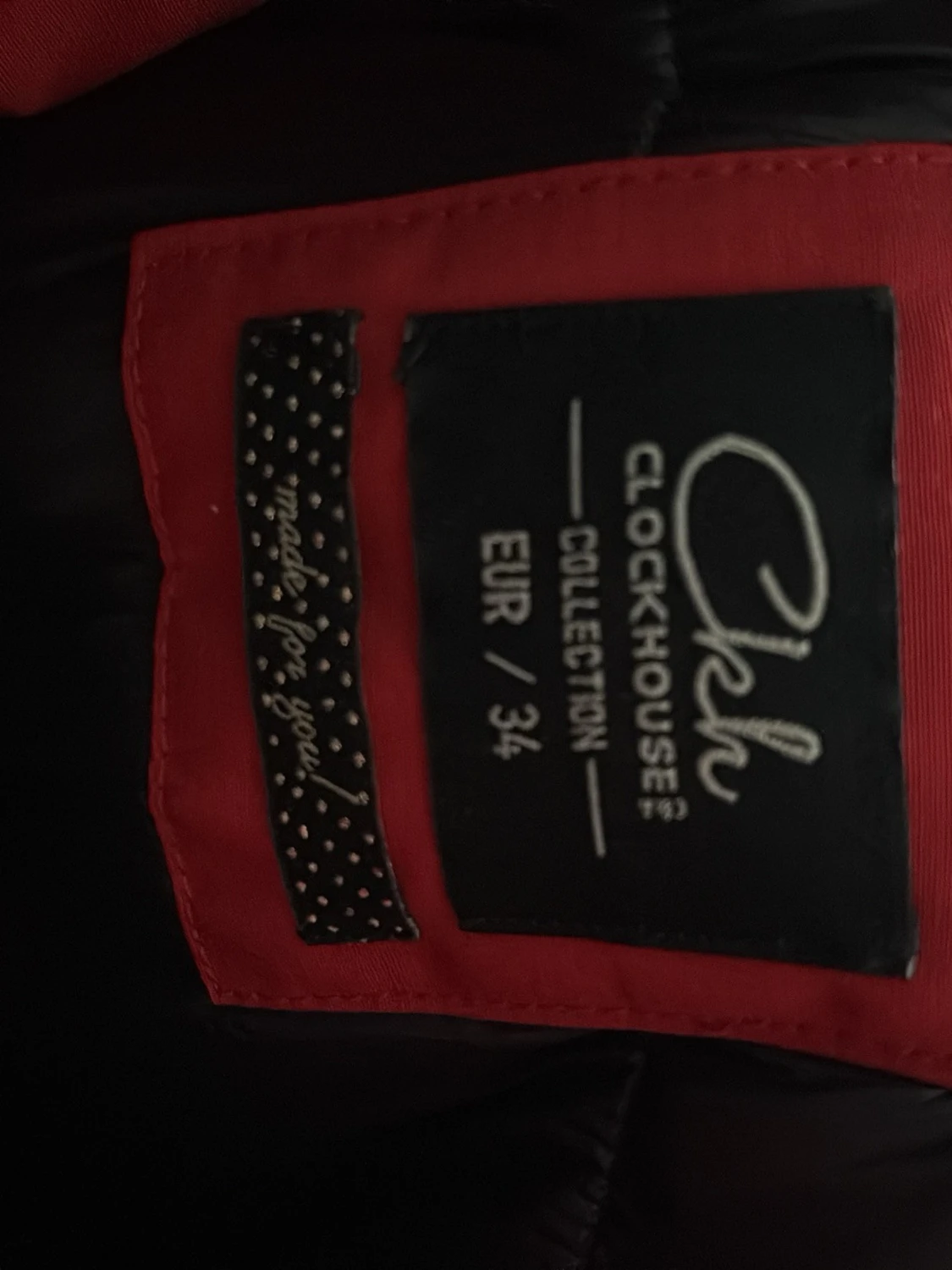 Röd parkas från Clockhouse med fuskpäls - 1