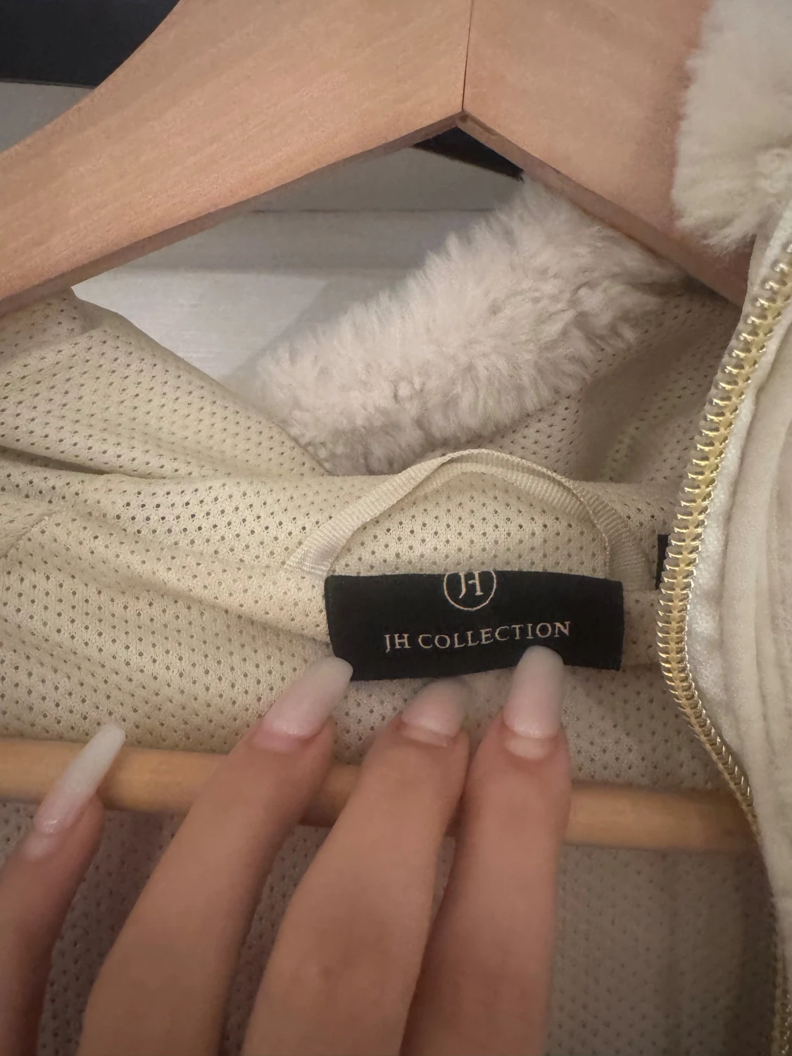 Beige teddyjacka  - 5