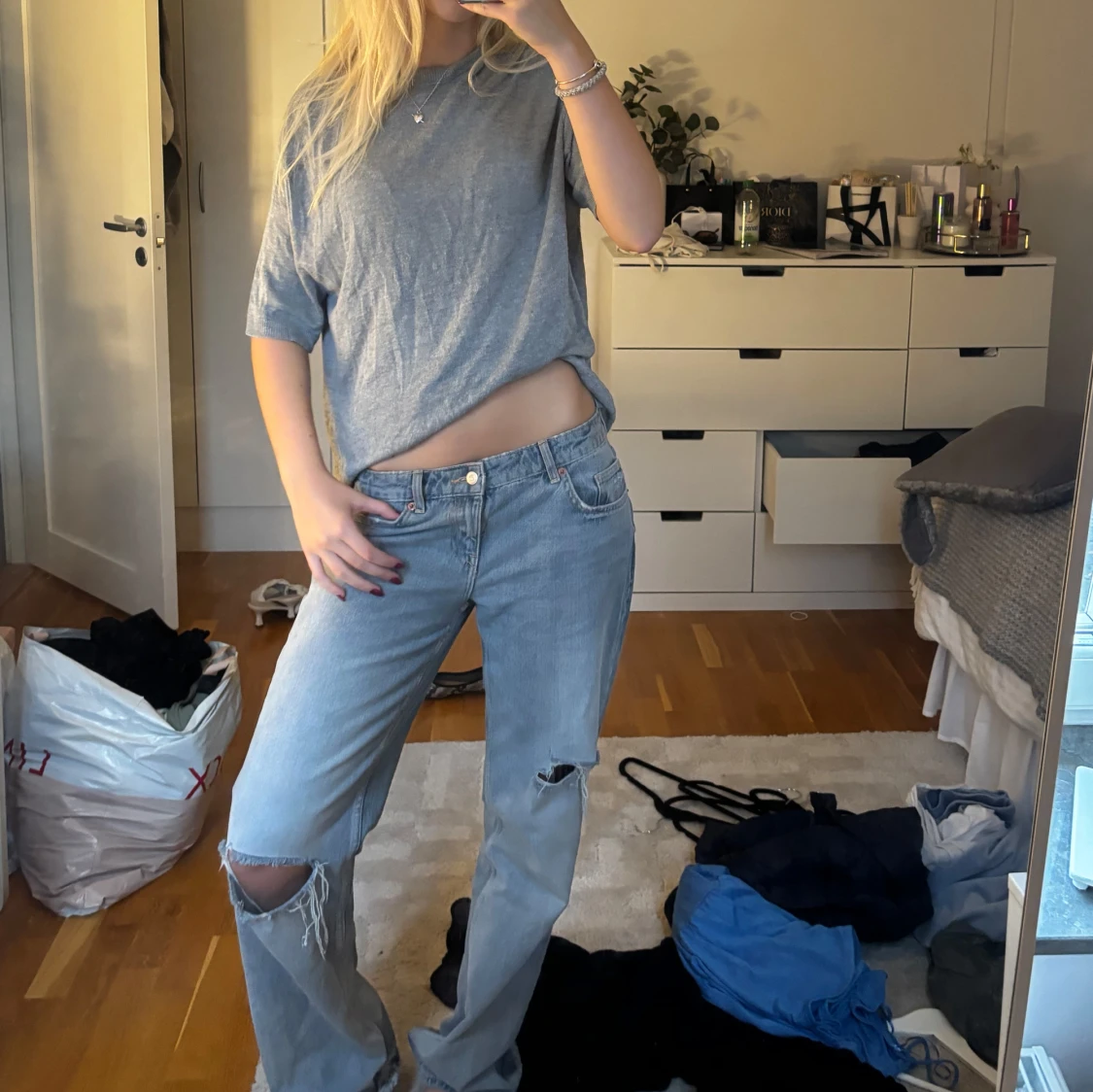 Stickad T-shirt ifrån Zara - 1