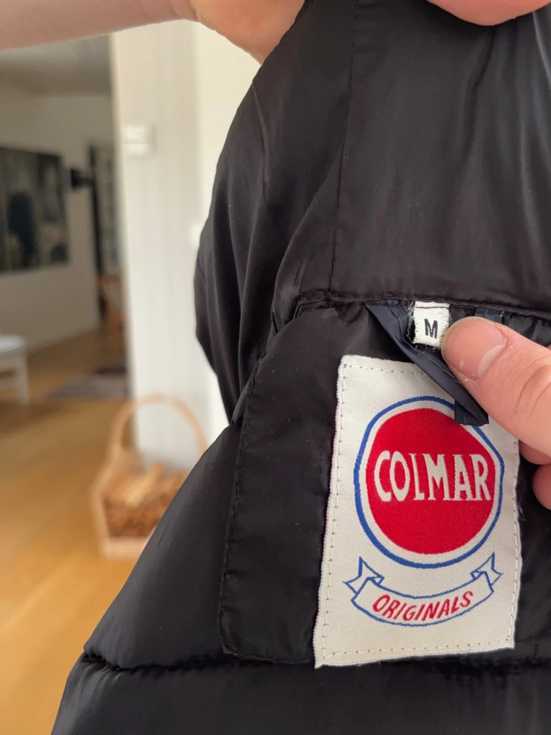 Mörkblå pufferjacka med huva - 2