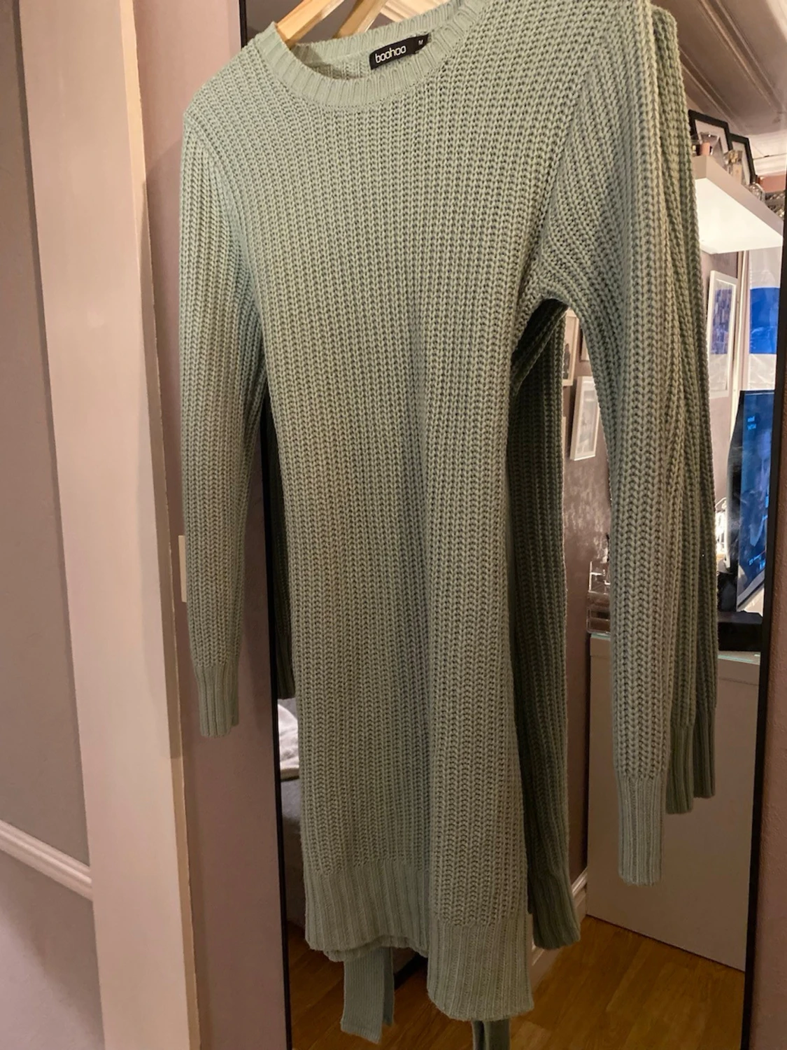 Grön stickad klänning från Boohoo - 1